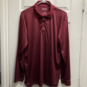 Palms Men’s Size Large Maroon Short Sleeve Polo